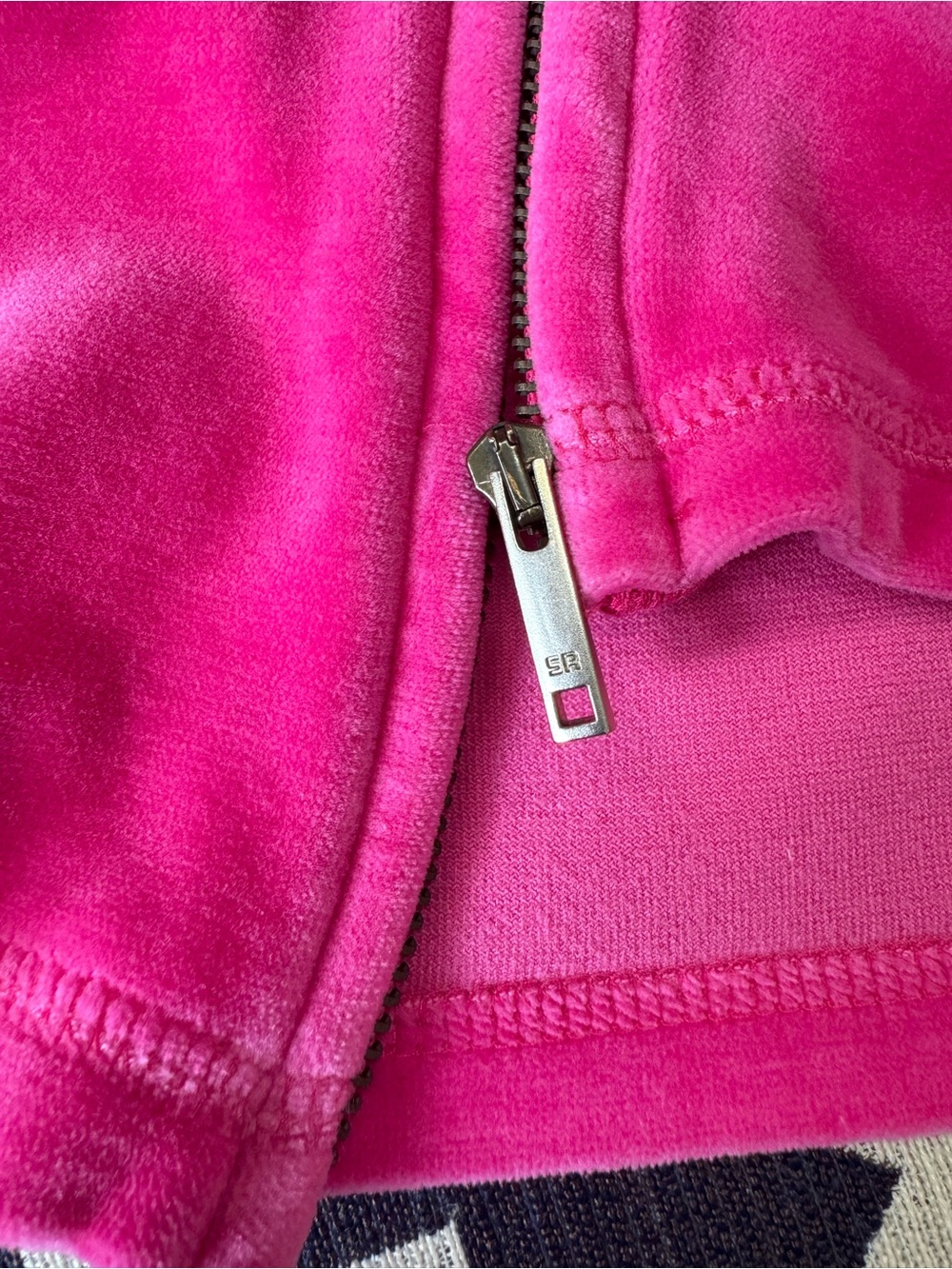 Sonia Rykiel Pink Velour Velvet Zip Jacket Gold Stripe Collar Y2K 90s Athletic - Picture 11 of 14